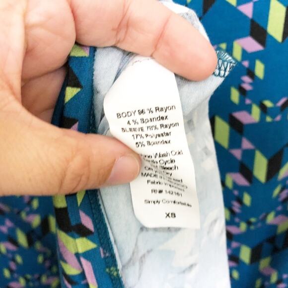 Lularoe XS NWT Womens Julia Unicorn Gray Blue Print Midi Dress - Picture 5 of 6